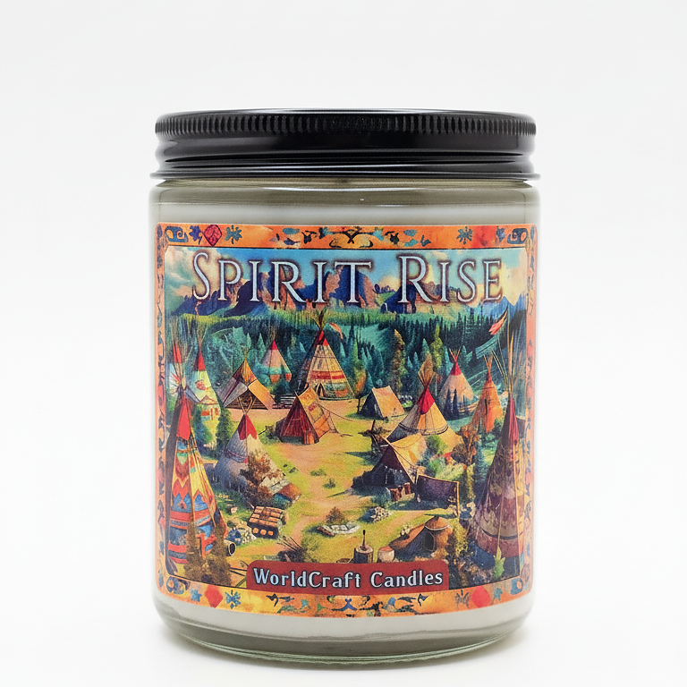 Native American Candle, Indigenous Candle named Spirit Rise, palo santo candle