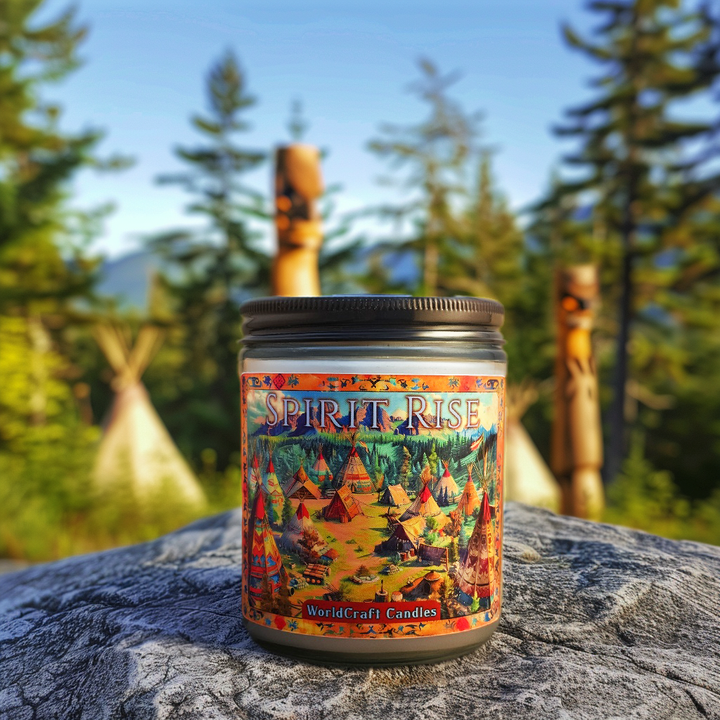 Native American Candle, Indigenous Candle named Spirit Rise, palo santo candle